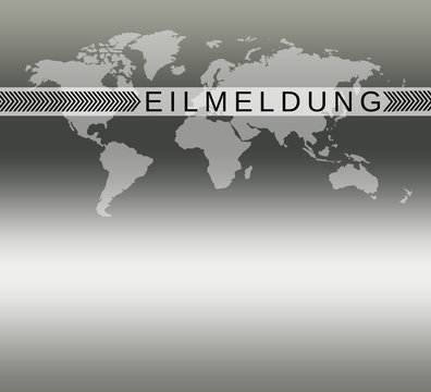 EILMELDUNG Weltkarte mit Text
