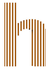 kahve renkli &ccedil;izgilerden oluşan h harfi