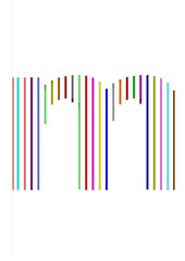 renkli çizgili m harfi