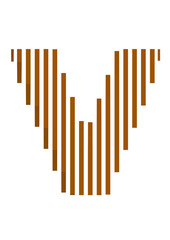 kahve renkli çizgilerden oluşan v harfi