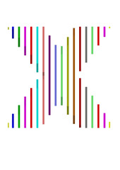 renkli çizgilerden oluşan x harfi