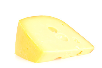 Swiss cheese isolated on white background