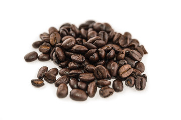Handful of coffee beans