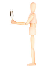 wooden Dummy with champagne
