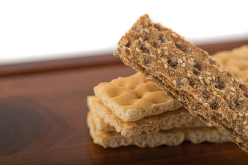 Brown and creamy crispbreads