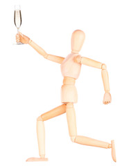 wooden Dummy with champagne