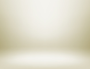 Obraz premium A minimalist beige studio background with a soft central spotlight and a seamless curved wall, providing a clean and empty space for various displays.