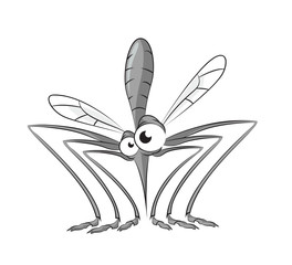 Fototapeta na wymiar Cartoon mosquito