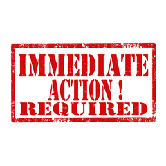 Immediate Action Required-stamp - obrazy, fototapety, plakaty