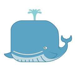 Fototapeta premium Cartoon whale
