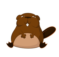 Funny cartoon beaver