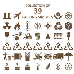 Collection of packing simbols