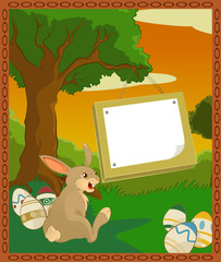 Obraz na płótnie Canvas Easter plate brown