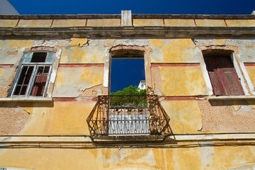 Facade of abandoned house in Portugal