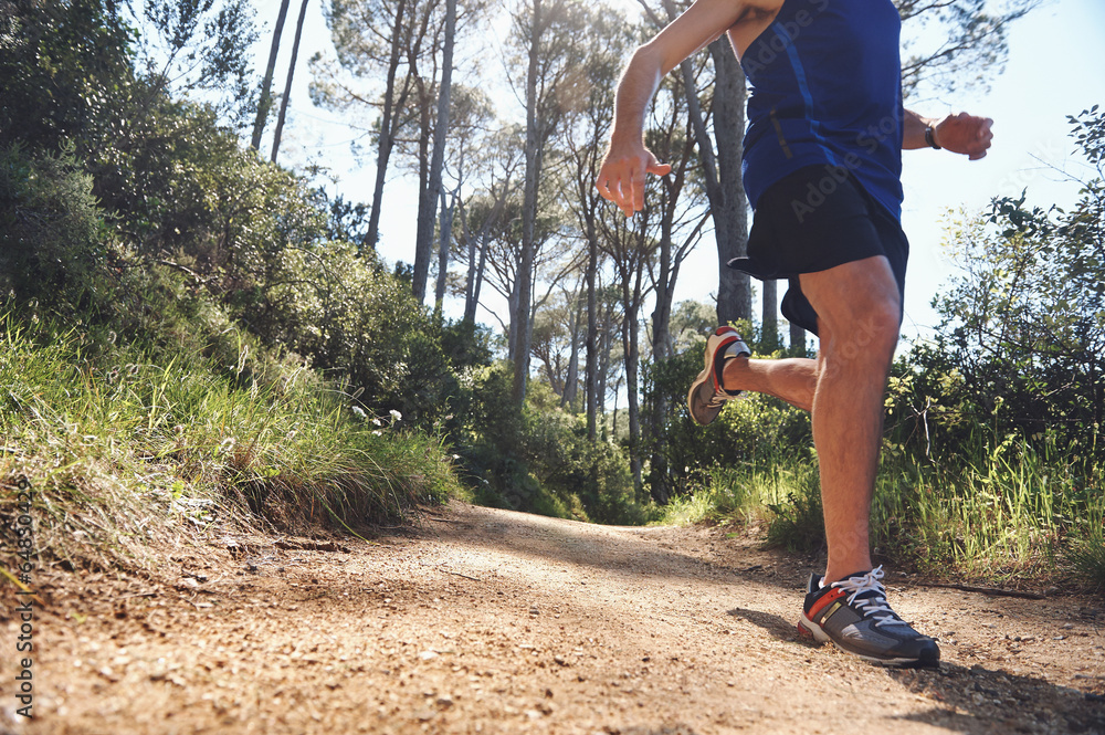 Wall mural fitness trail man