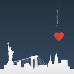 Cut-out silhouette of New York - 64830671