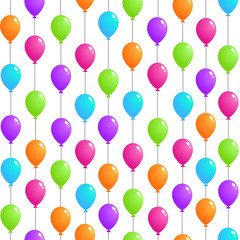 Vector seamless pattern, Flying Balloons
