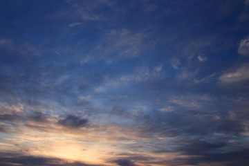 Dramatic evening sky. Sunset over ocean. - obrazy, fototapety, plakaty