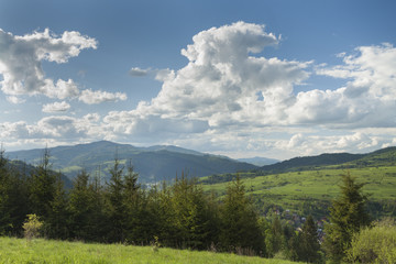 Fototapeta na wymiar Poland, Panoramic Viev of Gorce Mountain Range, Spectacular Clou