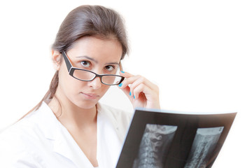 Nurse with radiography