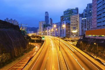 Fototapeta na wymiar Traffic in downtown in Hong Kong