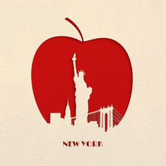 Cut-out silhouette of Big Apple New York - 64833056