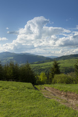 Poland, Panoramic Viev of Gorce Mountain Range, Spectacular Clou