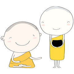 Monk Thai Smile Vector