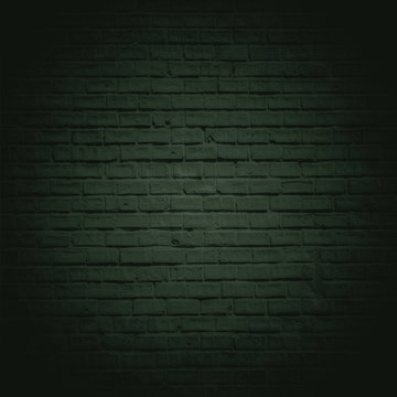 Green dark brick wall