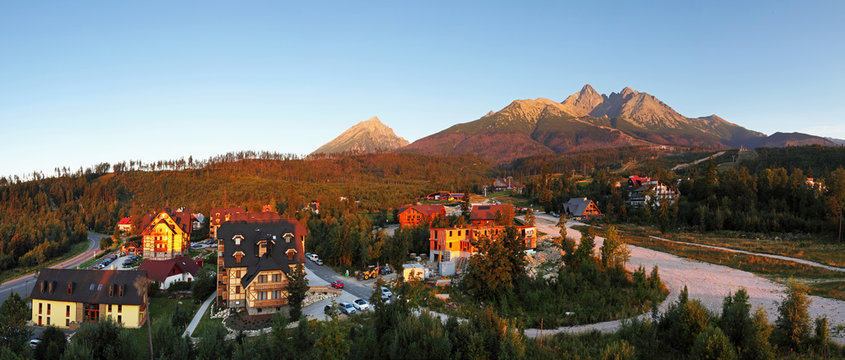 Village Tatranska Lomnica in Slovakia