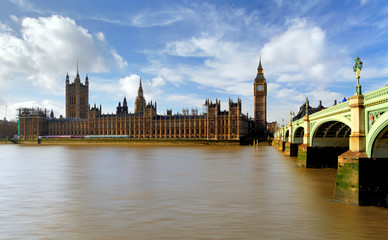 Fototapeta na wymiar Houses of parliament - Big ben, england, UK
