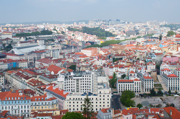 Fototapeta na wymiar Lisbon city, Portugal. Aereal view on sunny day