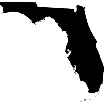 High detailed vector map - Florida.