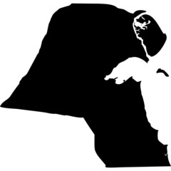 High detailed vector map - Kuwait.