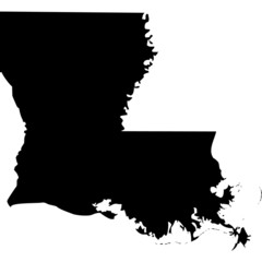 High detailed vector map - Louisiana. - obrazy, fototapety, plakaty