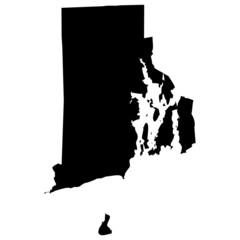 High detailed vector map - Rhode Island. - obrazy, fototapety, plakaty