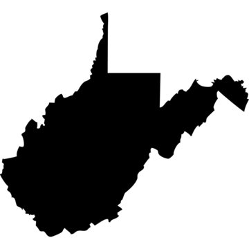 High detailed vector map - West Virginia.