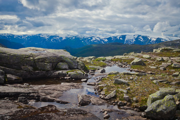 Norway Mountain Vibrant Landscape Trolltunga Odda Fjord Norge Hi