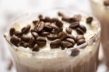Coffee cocktail with cream foam