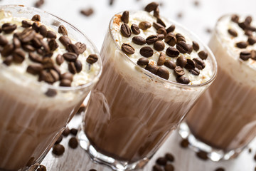 Coffee cocktail with cream foam