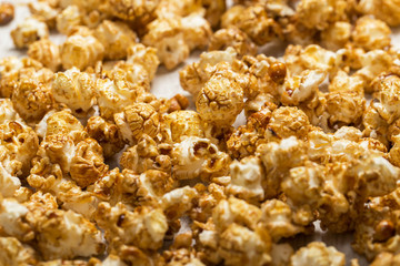Popcorn on wooden table