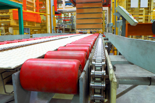 The conveyor line at factory