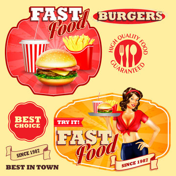 badges and stickers  for fast food