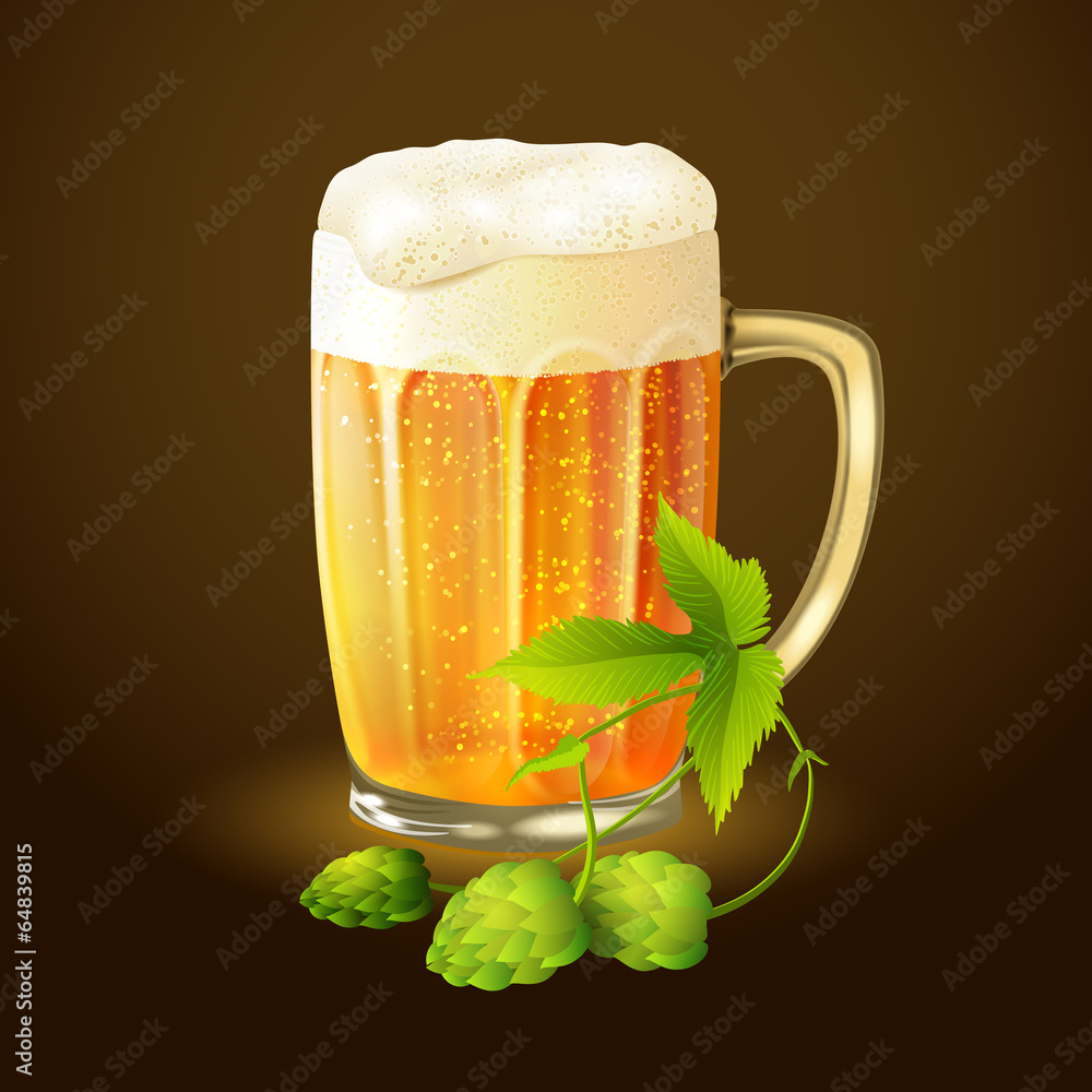 Sticker beer hop background