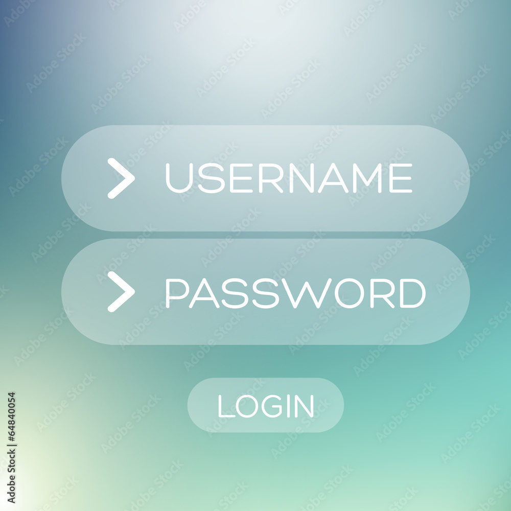 Poster modern user interface element - login
