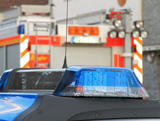 Polizei Blaulicht und Feuerwehr