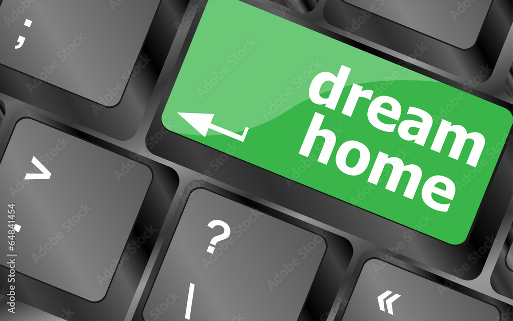 Aufkleber computer keyboard with dream home key - technology background