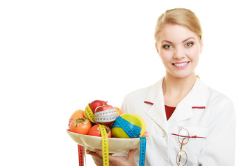 Doctor dietitian recommending healthy food. Diet.