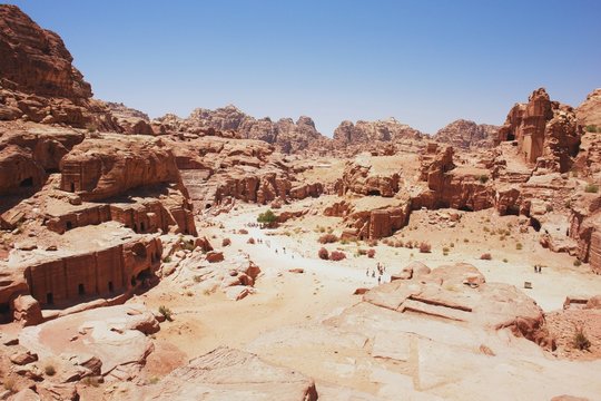 Panoramic view of the ancient city of Petra