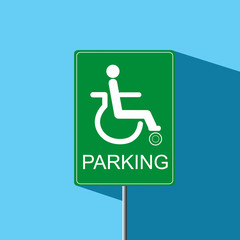 disable parking sign vector icon